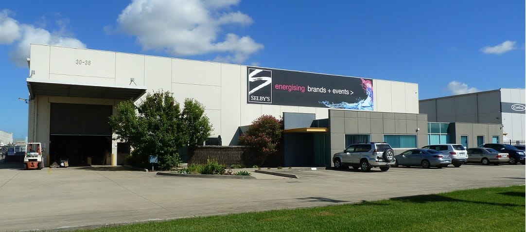 Vinyl banner in Selby's factory in Dandenong South