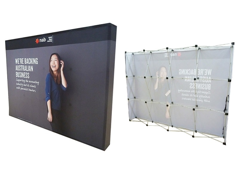 Pop up display front and back