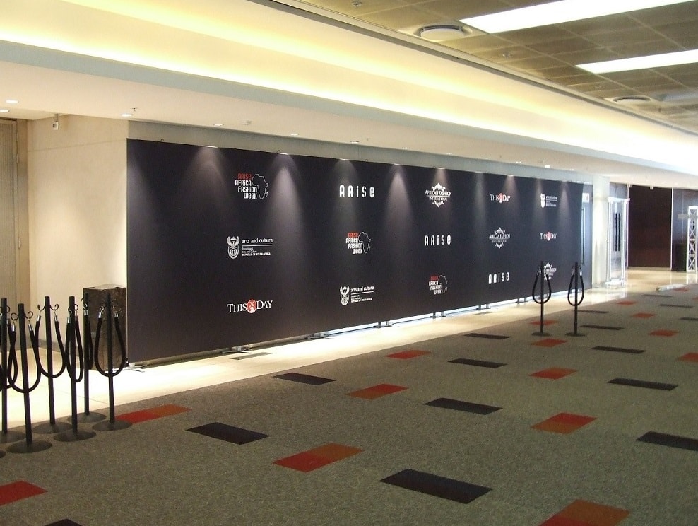 Step and repeat media wall at Africa Fashion Week