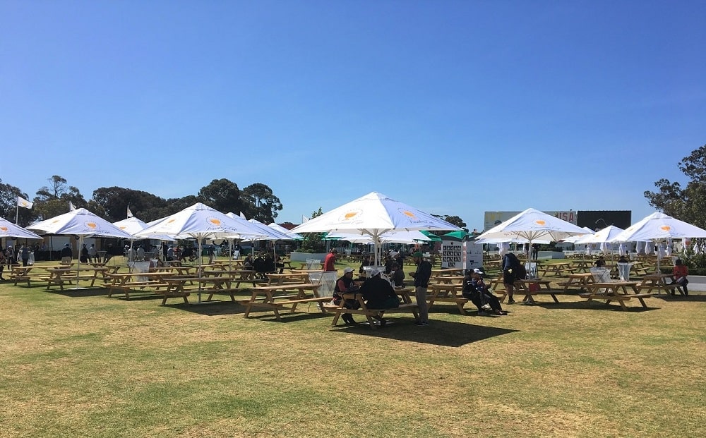 Market umbrellas in the Fan Village